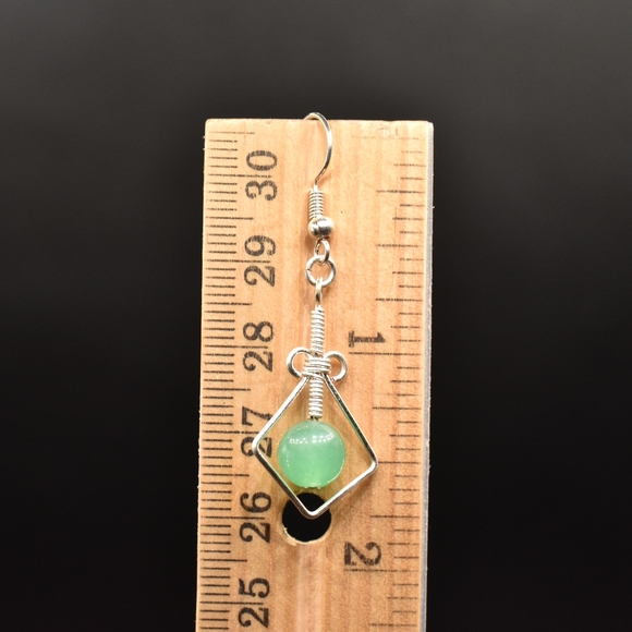 Aventurine earrings, very powerful stone earrings - Picture 5 of 5